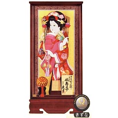 羽子板: 守護　薬玉飾　福寿草　マホ塗ケース