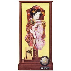羽子板: 開運　瑪瑙入　梅　花梨塗ケース