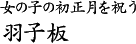 女の子の初正月を祝う羽子板