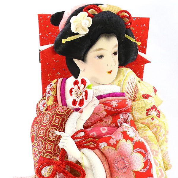 羽子板 吉徳 立体振袖 刺繍 赤 飾り台セット 詳細画像 吉徳 羽子板 立体振袖 刺繍 赤 飾り台セット 詳細画像