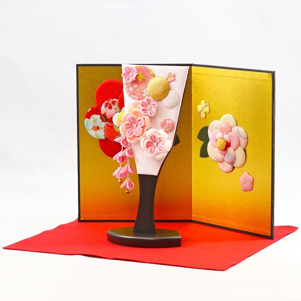 羽子板 美山 つまみ細工 羽子板 ピンク 花満開屏風 敷き布セット 詳細画像 美山 羽子板 つまみ細工 羽子板 ピンク 花満開屏風 敷き布セット 詳細画像