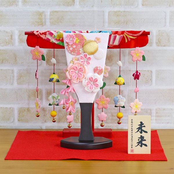 つまみ細工 羽子板 ピンク 花満開桜橘几帳 敷き布セット