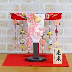 つまみ細工 羽子板 ピンク 花満開桜橘几帳 敷き布セット