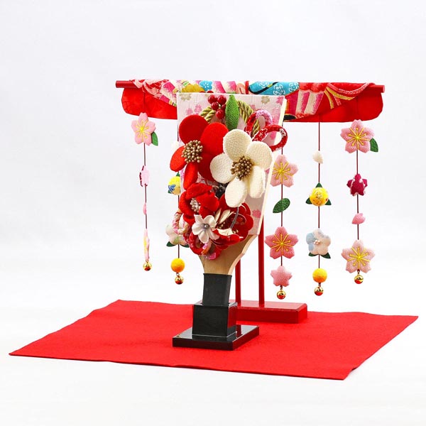 羽子板 守田 ちりめん細工髪飾り付き 花満開桜橘几帳 敷き布セット 詳細画像 守田 羽子板 ちりめん細工髪飾り付き 花満開桜橘几帳 敷き布セット 詳細画像