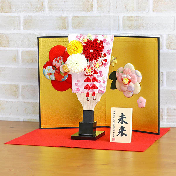 羽子板 守田 つまみ細工 丸菊と赤菊 3-55 髪飾り付き 花満開屏風 敷き布セット 詳細画像 守田 羽子板 つまみ細工 丸菊と赤菊 3-55 髪飾り付き 花満開屏風 敷き布セット 詳細画像