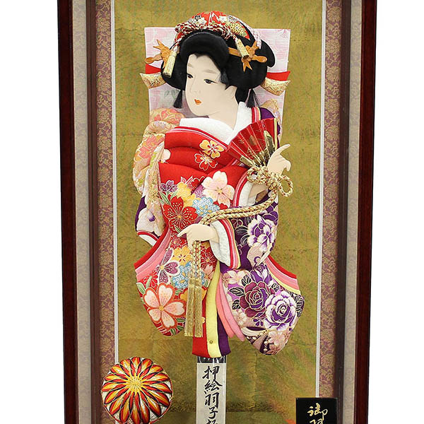 羽子板 フジキ うたげ 金彩友禅押絵羽子板 塗桐 戸付き ガラスケース飾り 詳細画像 フジキ 羽子板 うたげ 金彩友禅押絵羽子板 塗桐 戸付き ガラスケース飾り 詳細画像