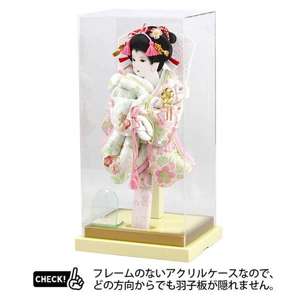 羽子板 吉徳 淡色羽子板 白/グリーン 枠なし アクリルケース飾り 詳細画像 吉徳 羽子板 淡色羽子板 白/グリーン 枠なし アクリルケース飾り 詳細画像