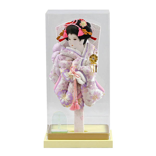 淡色羽子板 白/紫 枠なし アクリルケース飾り