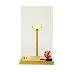 羽子板 立体振袖金蘭ガラスケース15号・サイズ間口約32×奥行約29