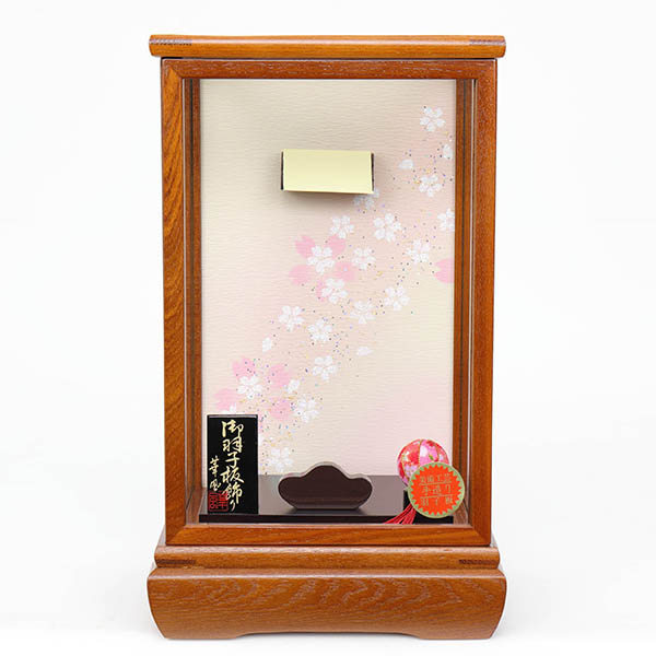 若菜 茶木目 戸付き ガラスケース 8号羽子板用 (羽子板別売り)