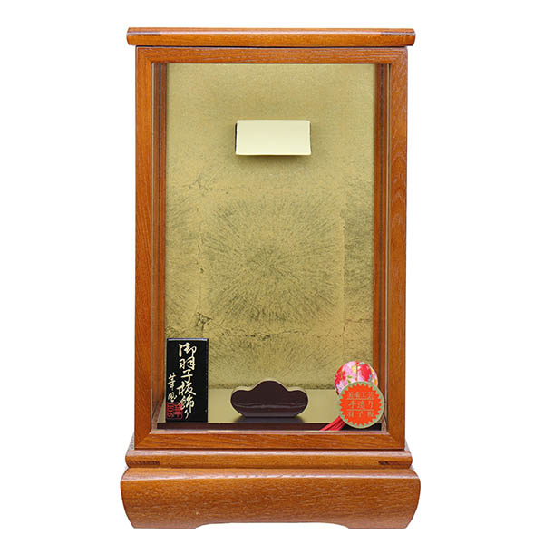 寿苑 茶木目 戸付き ガラスケース 8号羽子板用 (羽子板別売り)