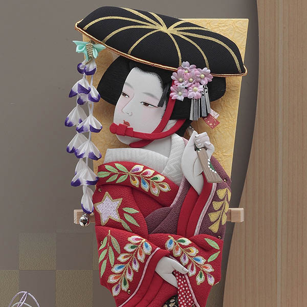 藤娘 飾り羽子板 二個