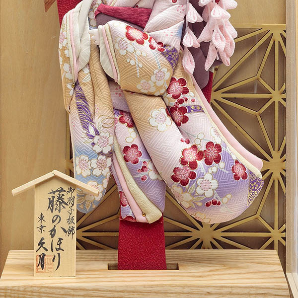 久月　 羽子板　藤娘友禅 四季花 タモ アクリルケース飾り　詳細画像