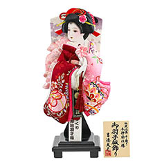 羽子板: 立体振袖 飾り台セット