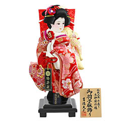 羽子板: 立体振袖 飾り台セット