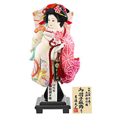 羽子板: 立体振袖 飾り台セット