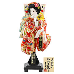 羽子板: 立体振袖 飾り台セット