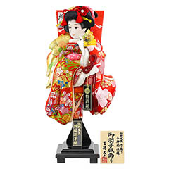 羽子板: 立体振袖 飾り台セット