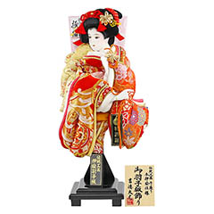 羽子板: 立体振袖 飾り台セット