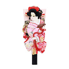 羽子板: 姫振袖 道成寺 金彩友禅/縮緬 押絵羽子板