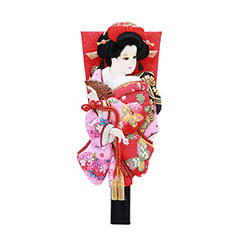 羽子板: 姫振袖 道成寺 縮緬 押絵羽子板
