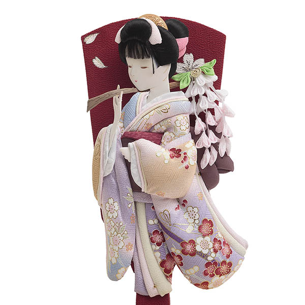 久月　 羽子板　藤娘友禅 四季花 タモ アクリルケース飾り　詳細画像