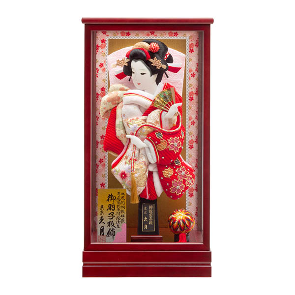 絞り金彩刺繍振袖 マホ塗り ガラスケース飾り