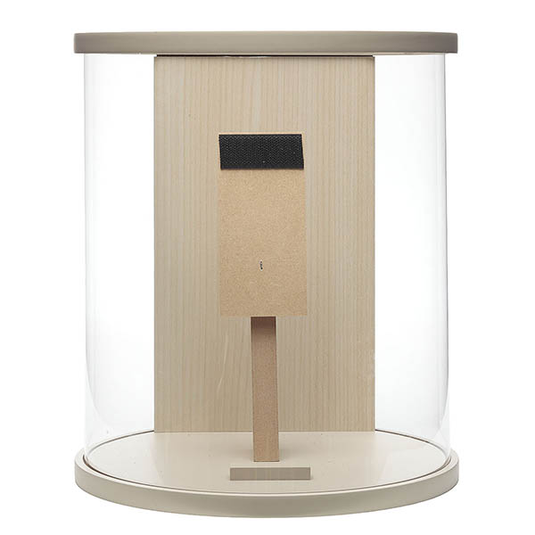 久月　 羽子板　洋花 ワイン 髪飾り グレージュ塗り 円柱 アクリルケース飾り　詳細画像