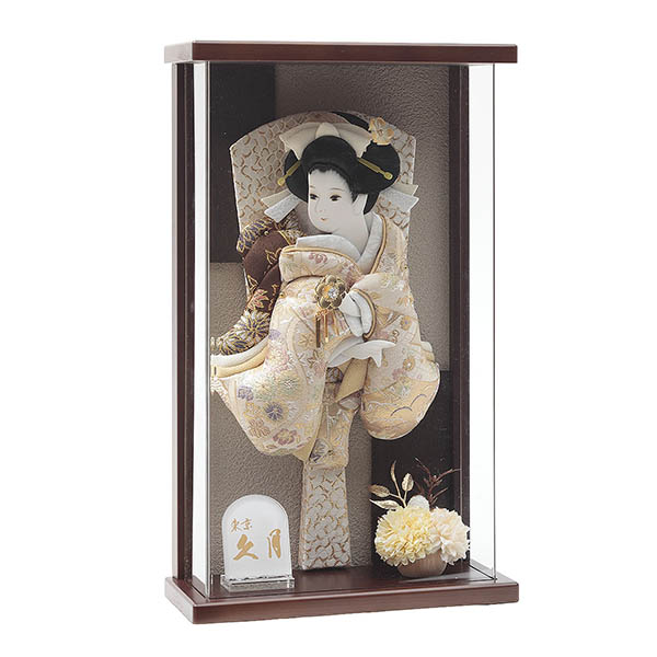 久月　 羽子板　美月 振袖 壁掛け 額飾り オーク塗り アクリルケース飾り　詳細画像