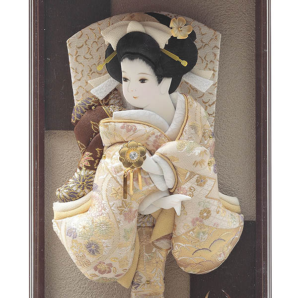久月　 羽子板　美月 振袖 壁掛け 額飾り オーク塗り アクリルケース飾り　詳細画像