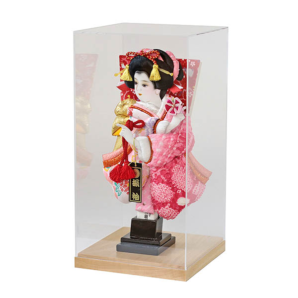 羽子板 美光 花振袖 金襴かのこ ピンク アクリルケース 霞 KASUMI 1632 詳細画像 美光 羽子板 花振袖 金襴かのこ ピンク アクリルケース 霞 KASUMI 1632 詳細画像
