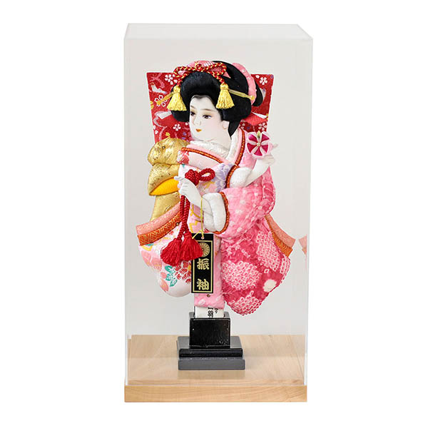 花振袖 金襴かのこ ピンク アクリルケース 霞 KASUMI 1632