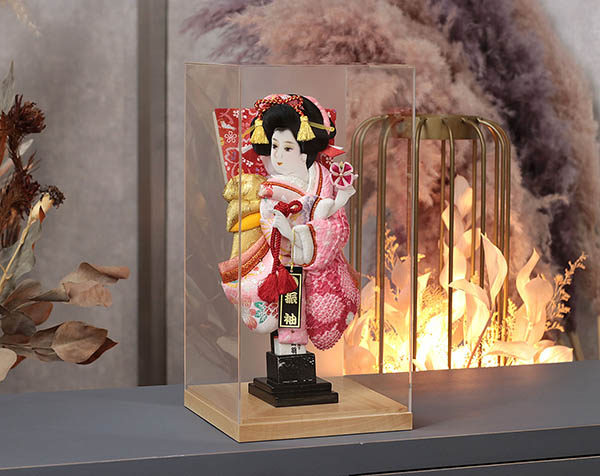 羽子板 美光 花振袖 金襴かのこ ピンク アクリルケース 霞 KASUMI 1632 詳細画像 美光 羽子板 花振袖 金襴かのこ ピンク アクリルケース 霞 KASUMI 1632 詳細画像