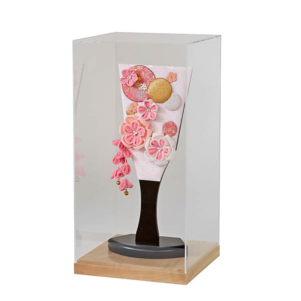 羽子板 美山 つまみ細工 羽子板 ピンク アクリルケース 霞 KASUMI 1632 詳細画像 美山 羽子板 つまみ細工 羽子板 ピンク アクリルケース 霞 KASUMI 1632 詳細画像
