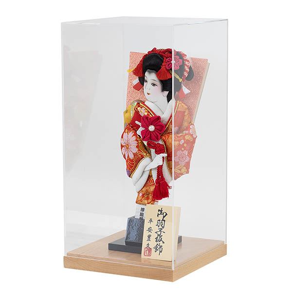 羽子板 守田 振袖 金襴 赤 アクリルケース 霞 KASUMI 1632 詳細画像 守田 羽子板 振袖 金襴 赤 アクリルケース 霞 KASUMI 1632 詳細画像