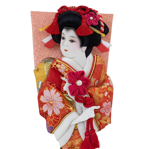羽子板 守田 振袖 金襴 赤 アクリルケース 霞 KASUMI 1632 詳細画像 守田 羽子板 振袖 金襴 赤 アクリルケース 霞 KASUMI 1632 詳細画像