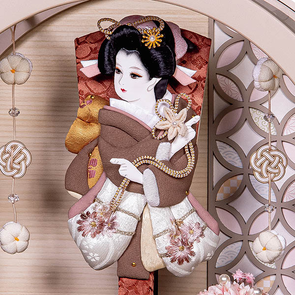 羽子板 平安豊久 縁 ゆかり つるし付き 円形 モカ 七宝文様 アクリルケース飾り 詳細画像 平安豊久 羽子板 縁 ゆかり つるし付き 円形 モカ 七宝文様 アクリルケース飾り 詳細画像