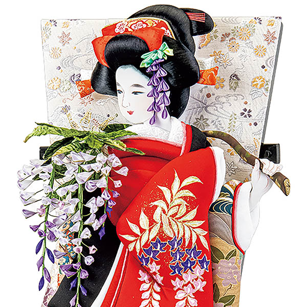 羽子板 平安豊久 摩耶作 藤娘 黒塗小判型飾り台セット 詳細画像 平安豊久 羽子板 摩耶作 藤娘 黒塗小判型飾り台セット 詳細画像