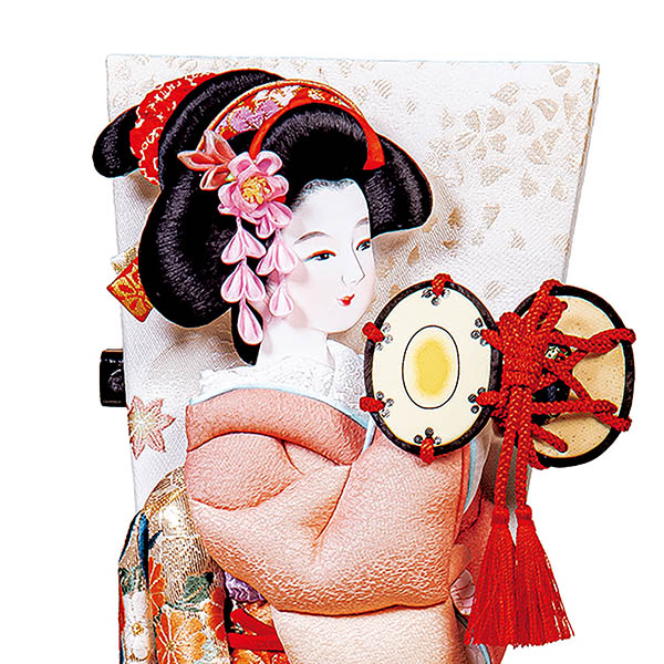 平安豊久　 羽子板　摩耶作 浅妻 黒塗小判型飾り台セット　詳細画像