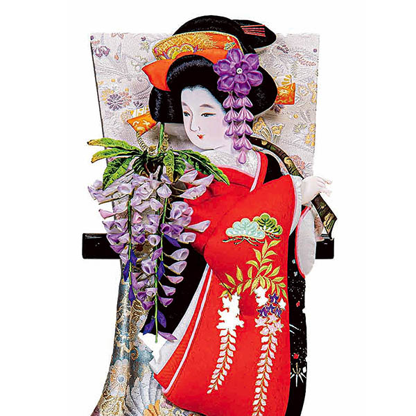羽子板 平安豊久 摩耶作 藤娘 黒塗小判型飾り台セット 詳細画像 平安豊久 羽子板 摩耶作 藤娘 黒塗小判型飾り台セット 詳細画像