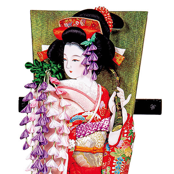 羽子板 平安豊久 摩耶作 藤娘 黒塗小判型飾り台セット 詳細画像 平安豊久 羽子板 摩耶作 藤娘 黒塗小判型飾り台セット 詳細画像