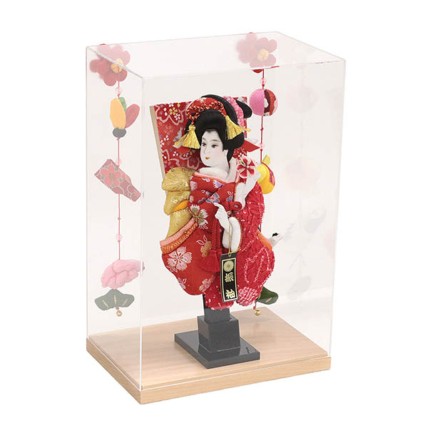 羽子板 幸月 花振袖 金襴かのこ 赤 どこでもつるし付き アクリルケース 霞 KASUMI 2436 詳細画像 幸月 羽子板 花振袖 金襴かのこ 赤 どこでもつるし付き アクリルケース 霞 KASUMI 2436 詳細画像