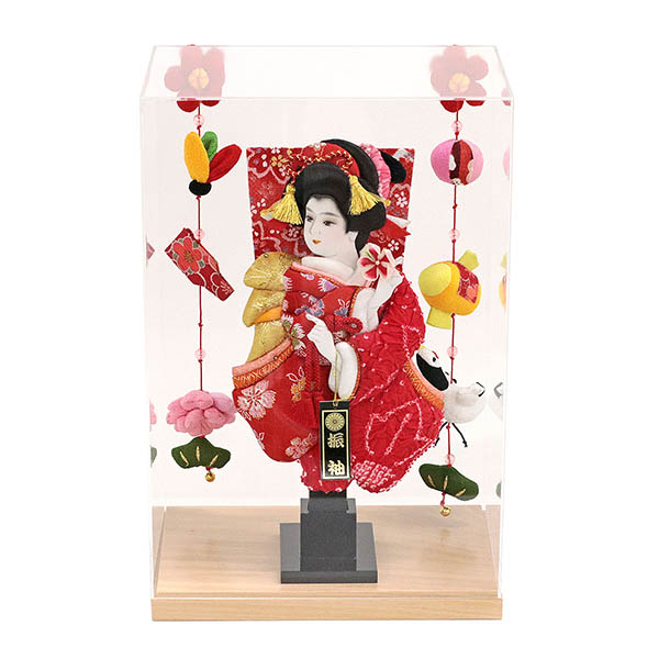 花振袖 金襴かのこ 赤 どこでもつるし付き アクリルケース 霞 KASUMI 2436