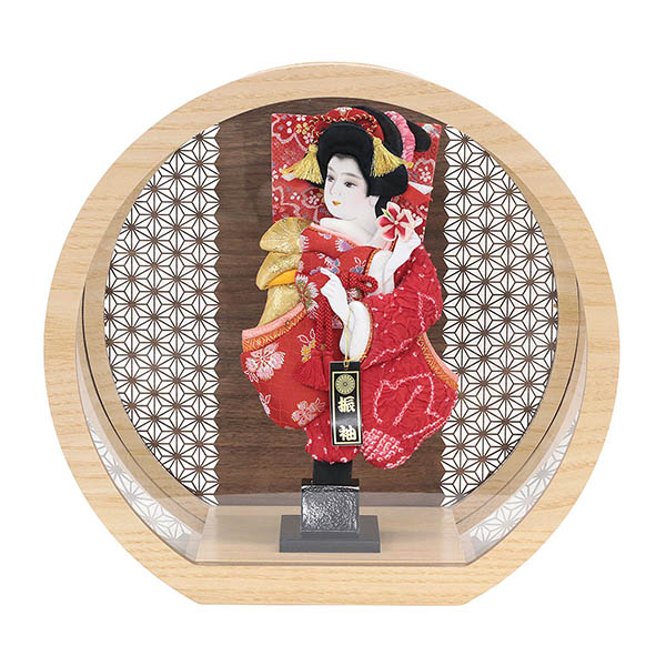 羽子板 幸月 花振袖 金襴かのこ 赤 リバーシブル 円形 丸型 アクリルケース 輪転36 詳細画像 幸月 羽子板 花振袖 金襴かのこ 赤 リバーシブル 円形 丸型 アクリルケース 輪転36 詳細画像