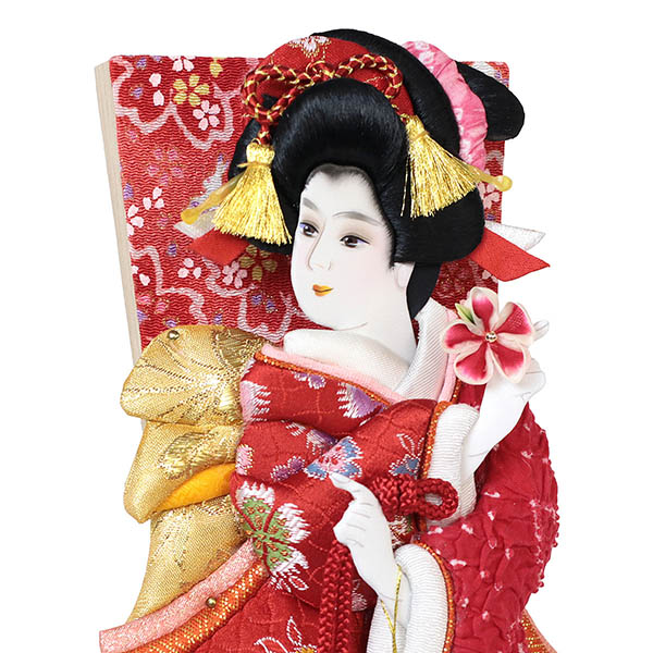 羽子板 幸月 花振袖 金襴かのこ 赤 リバーシブル 円形 丸型 アクリルケース 輪転36 詳細画像 幸月 羽子板 花振袖 金襴かのこ 赤 リバーシブル 円形 丸型 アクリルケース 輪転36 詳細画像
