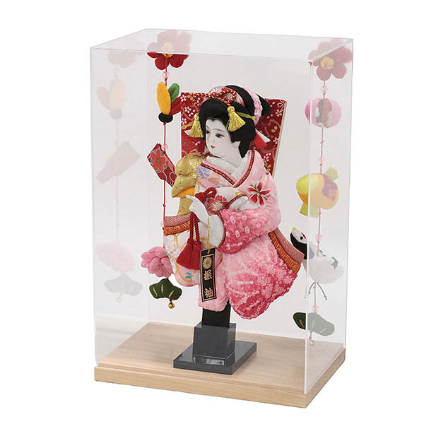 羽子板 幸月 花振袖 金襴かのこ ピンク どこでもつるし付き アクリルケース 霞 KASUMI 2436 詳細画像 幸月 羽子板 花振袖 金襴かのこ ピンク どこでもつるし付き アクリルケース 霞 KASUMI 2436 詳細画像