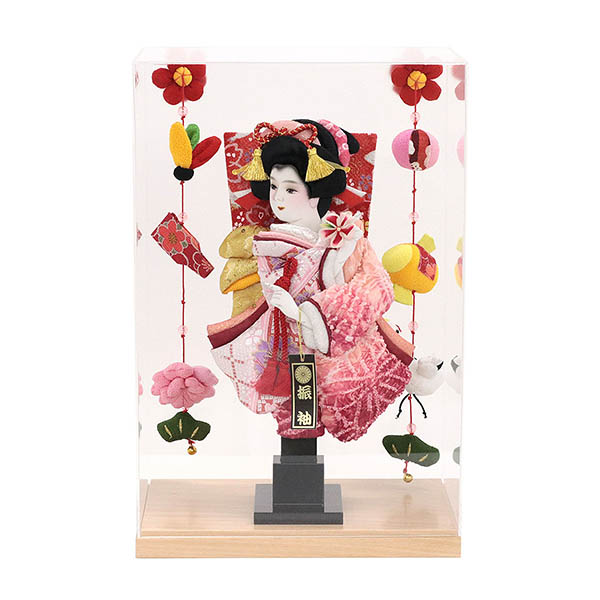 花振袖 金襴かのこ ピンク どこでもつるし付き アクリルケース 霞 KASUMI 2436