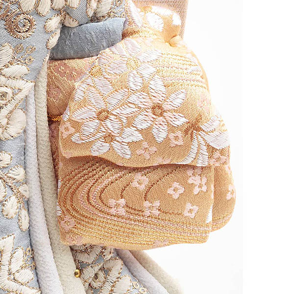 羽子板 久月 横顔 レース刺繍 水色 アイボリー塗り ガラスケース飾り 詳細画像 久月 羽子板 横顔 レース刺繍 水色 アイボリー塗り ガラスケース飾り 詳細画像