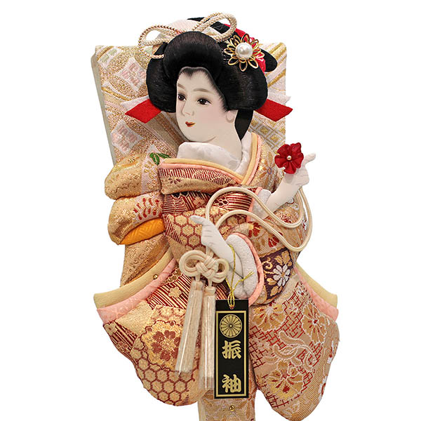 羽子板 久月 金襴振袖 凛香A アイボリー塗り アクリルケース飾り 詳細画像 久月 羽子板 金襴振袖 凛香A アイボリー塗り アクリルケース飾り 詳細画像