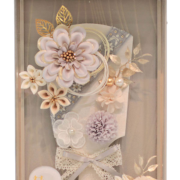 羽子板 久月 壁掛け 洋花 つまみ羽子板 薄紫 白グレー アクリルケース飾り 詳細画像 久月 羽子板 壁掛け 洋花 つまみ羽子板 薄紫 白グレー アクリルケース飾り 詳細画像